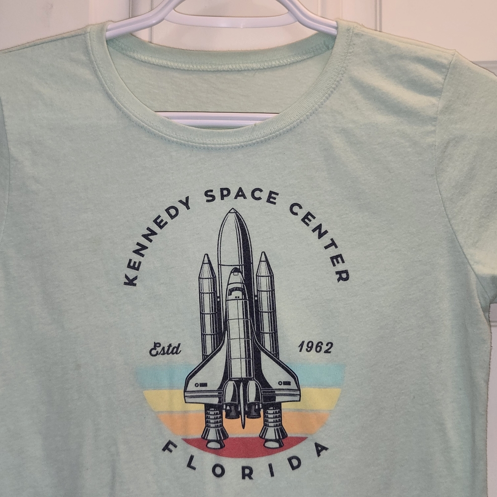 Kids Mint Green Space Center T-Shirt